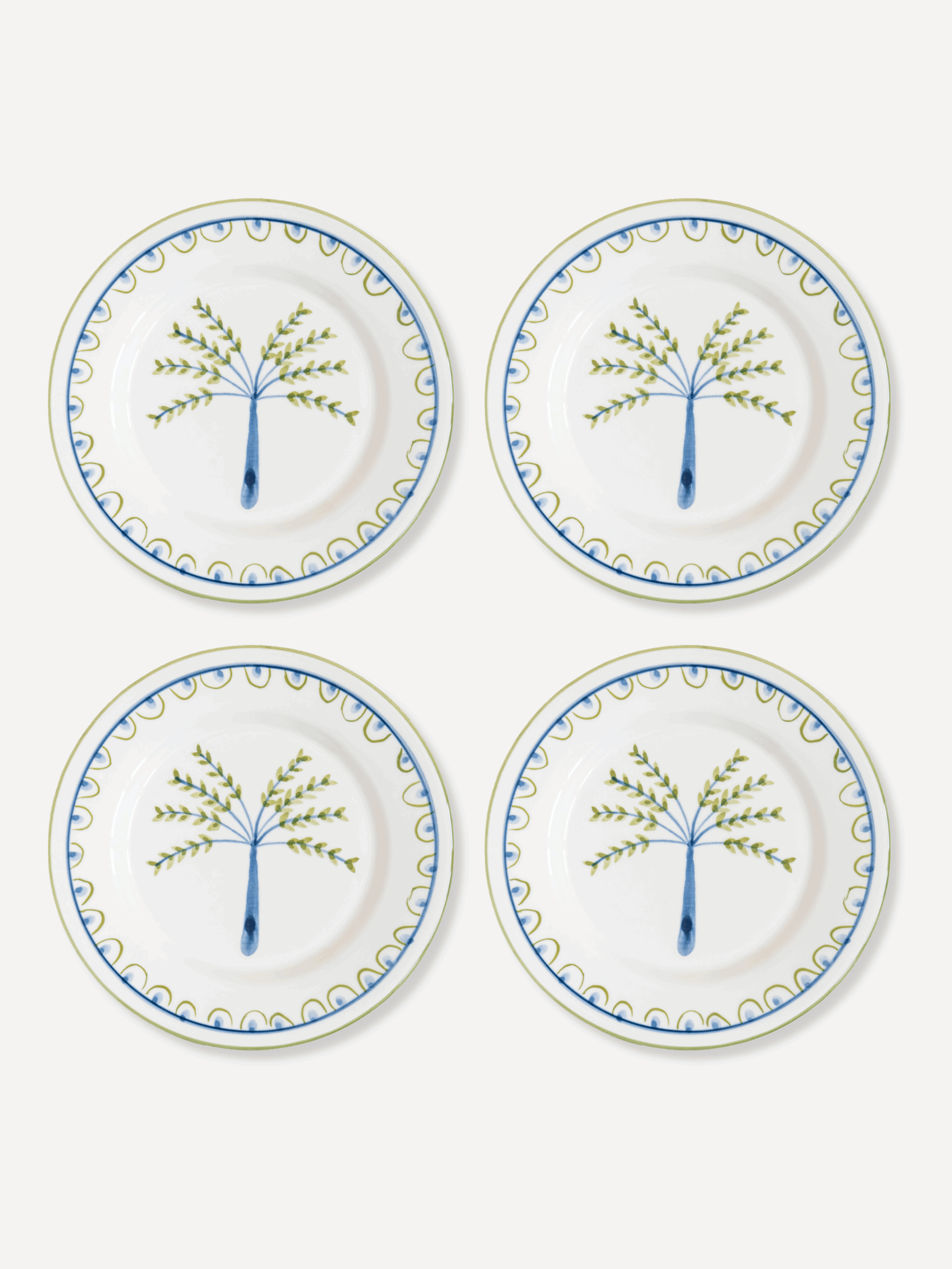 Coqueiro Hand-Painted Ceramic Dessert Plate