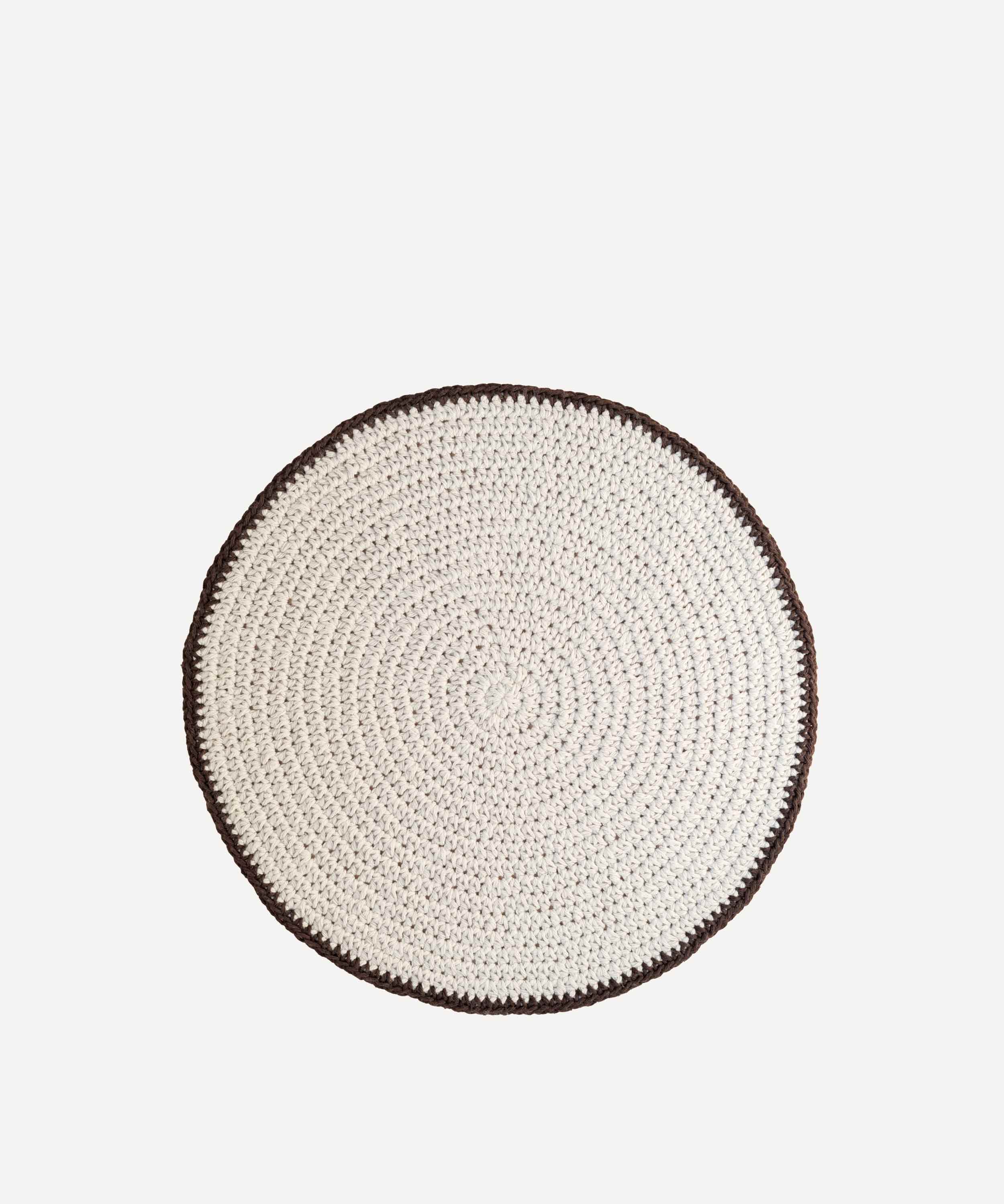 Crochet Round Placemat, Set of 4 - Beige