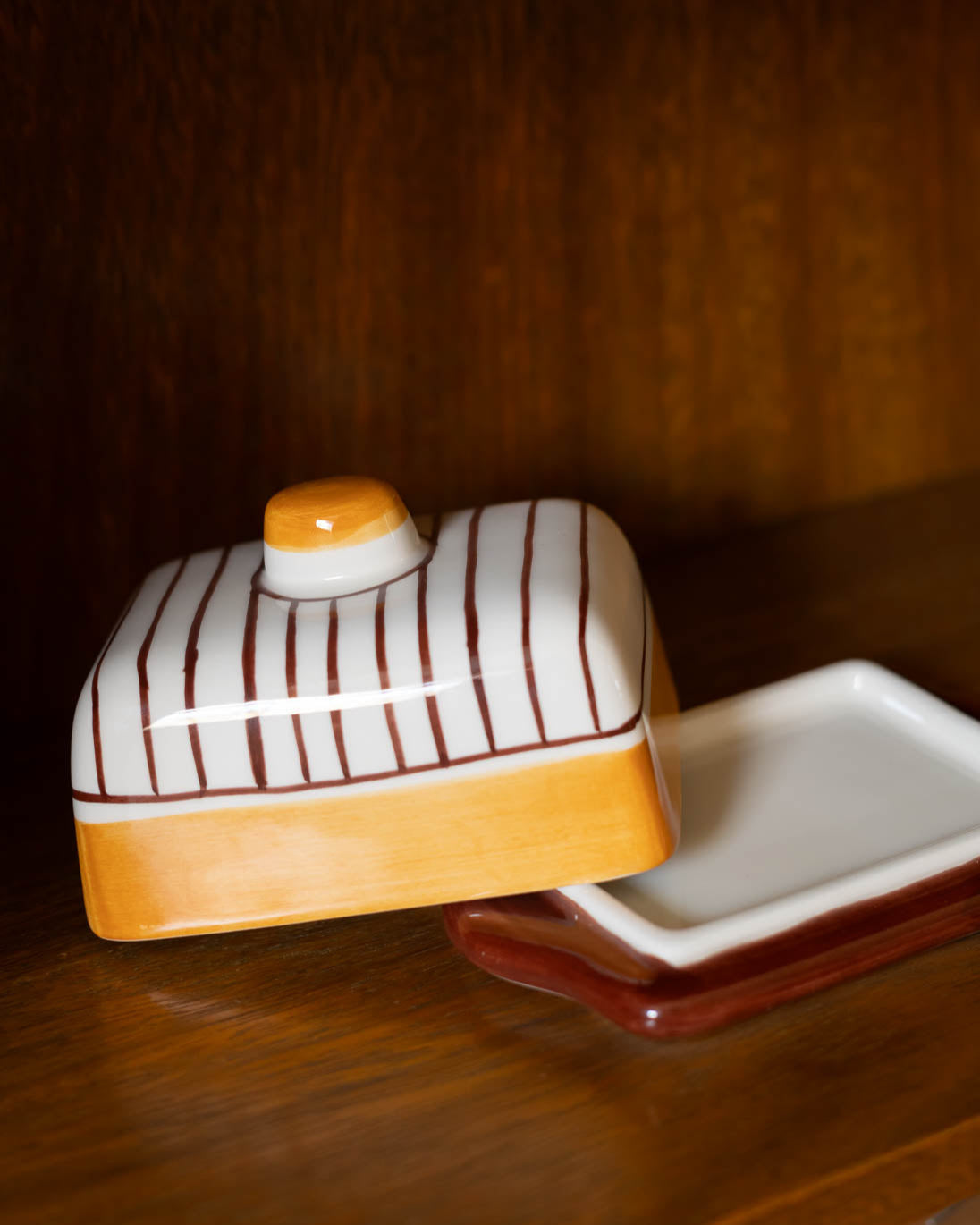 Lina Hand Painted Butter Dish