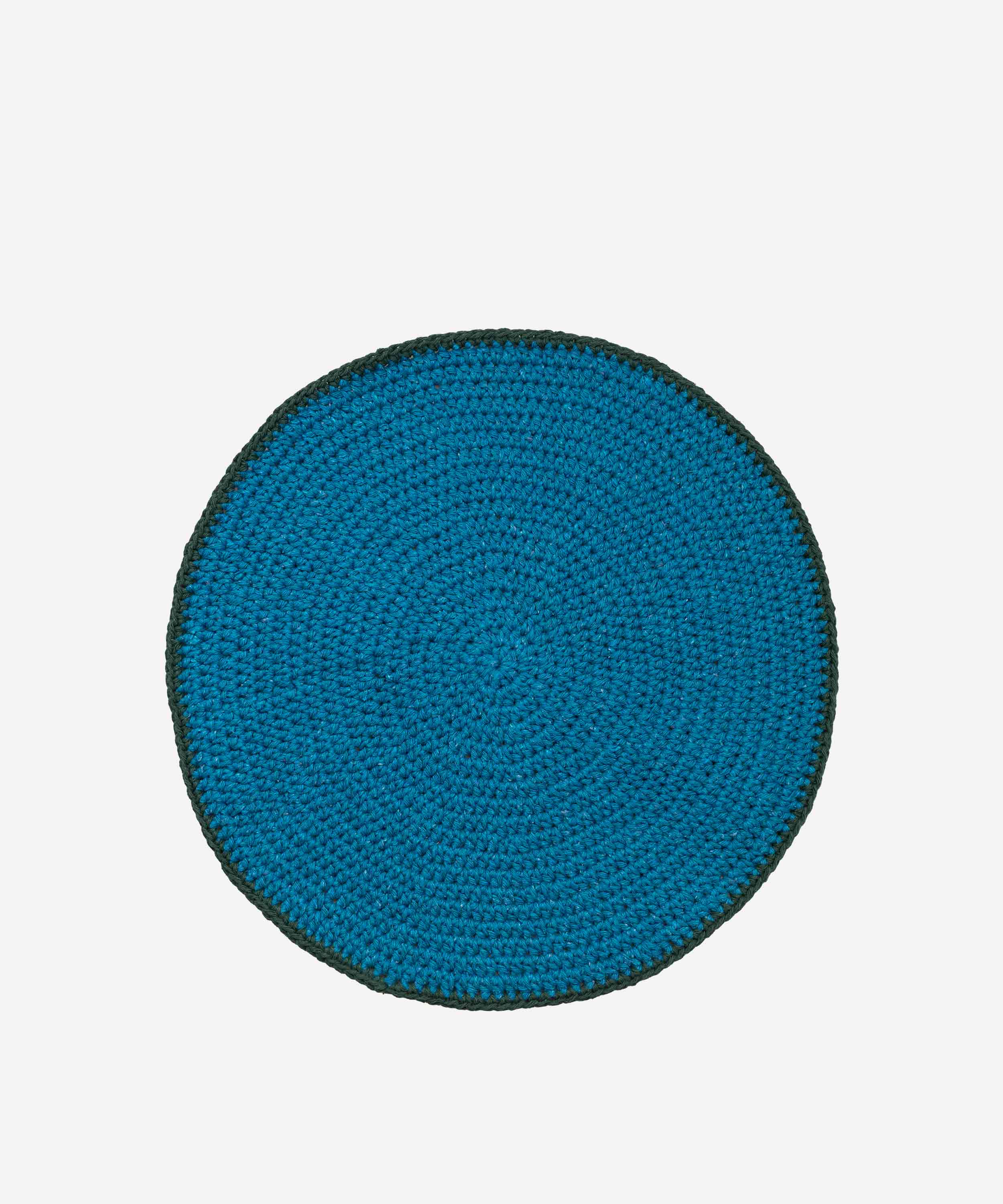 Crochet Round Placemat, Set of 4 - Petrol Blue