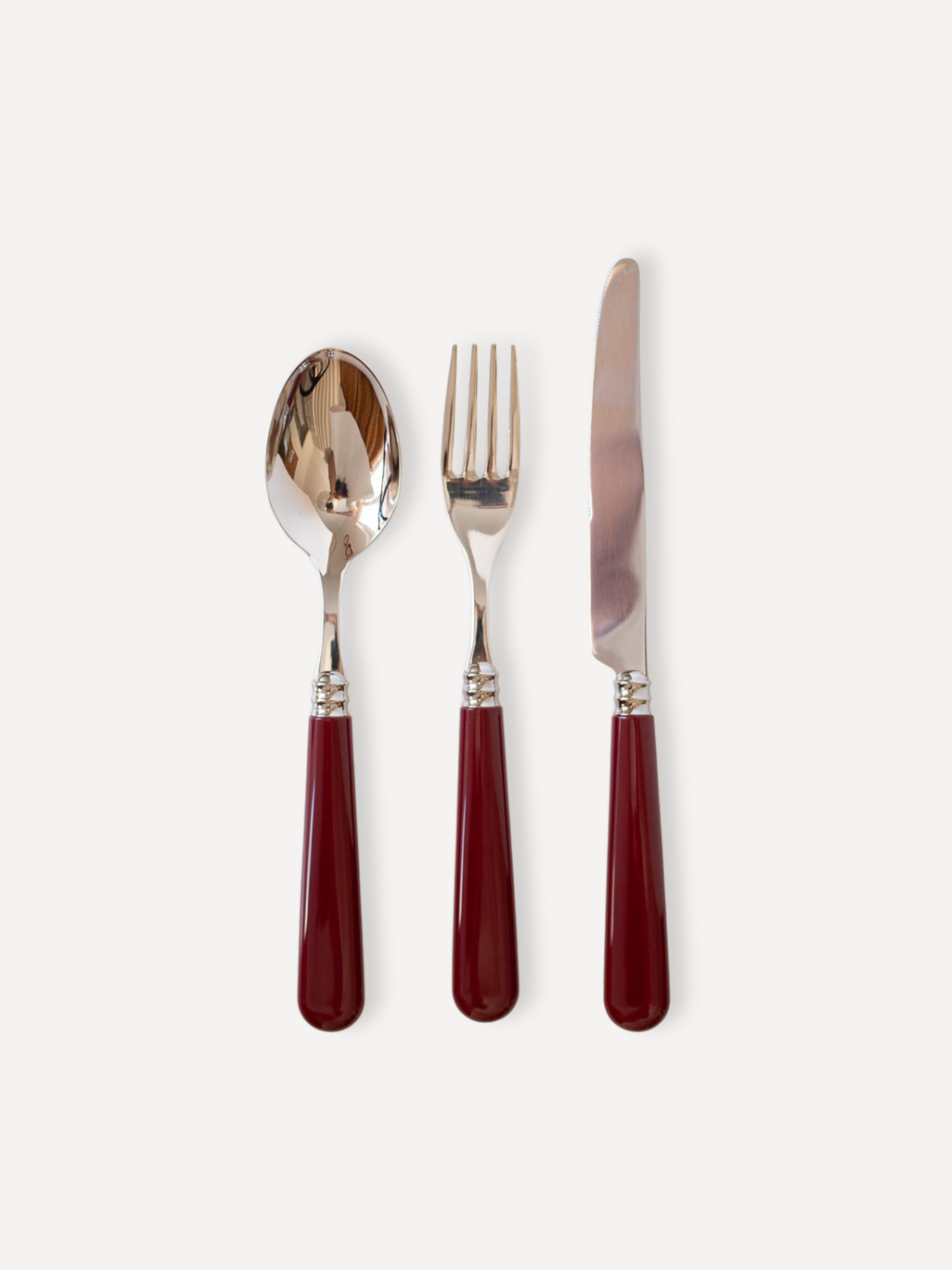 Burgundy Dinner Cutlery Set - 12 pieces