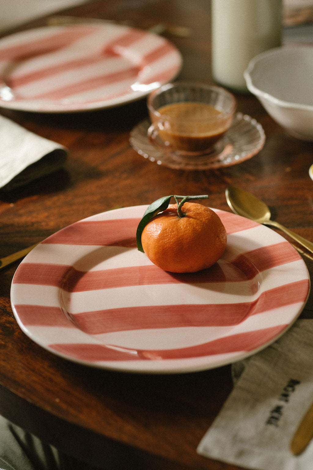 Stripes Hand Painted Ceramic Dinner Plate