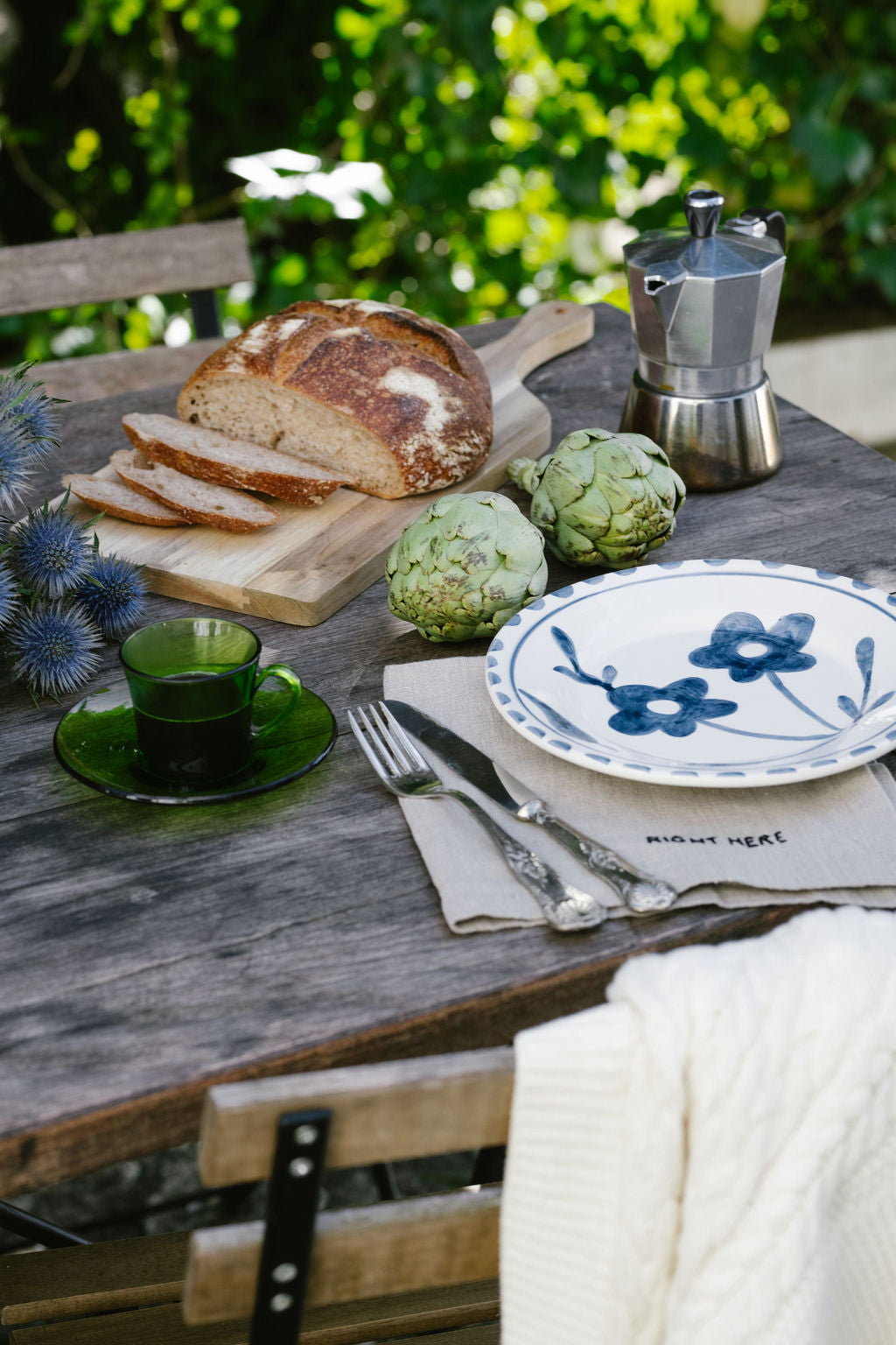 Blue flowers Hand Painted Ceramic Dessert Plate