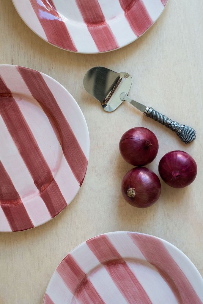 Stripes Hand Painted Ceramic Dinner Plate