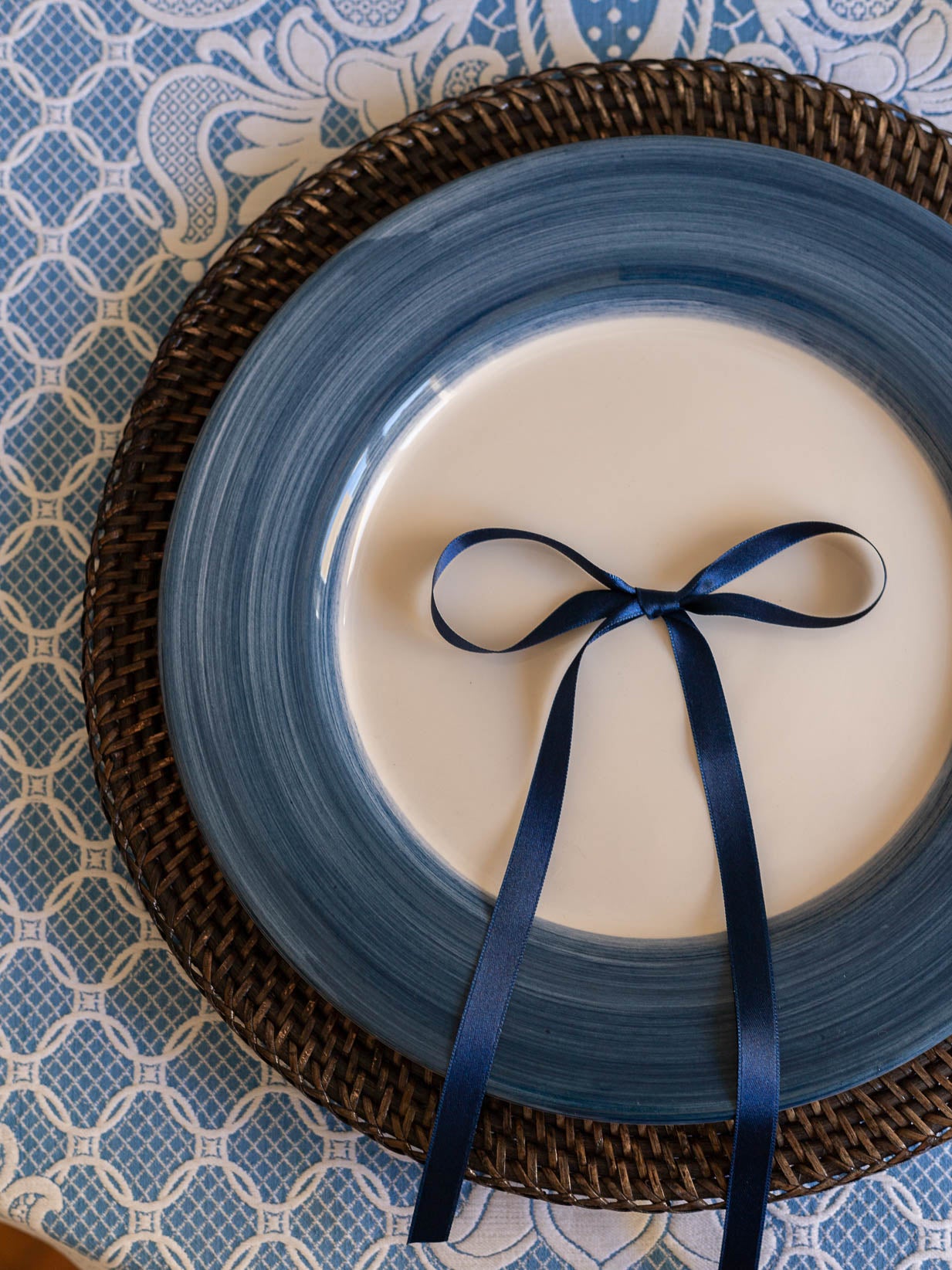 Classic Blue Hand-Painted Dinner Plate