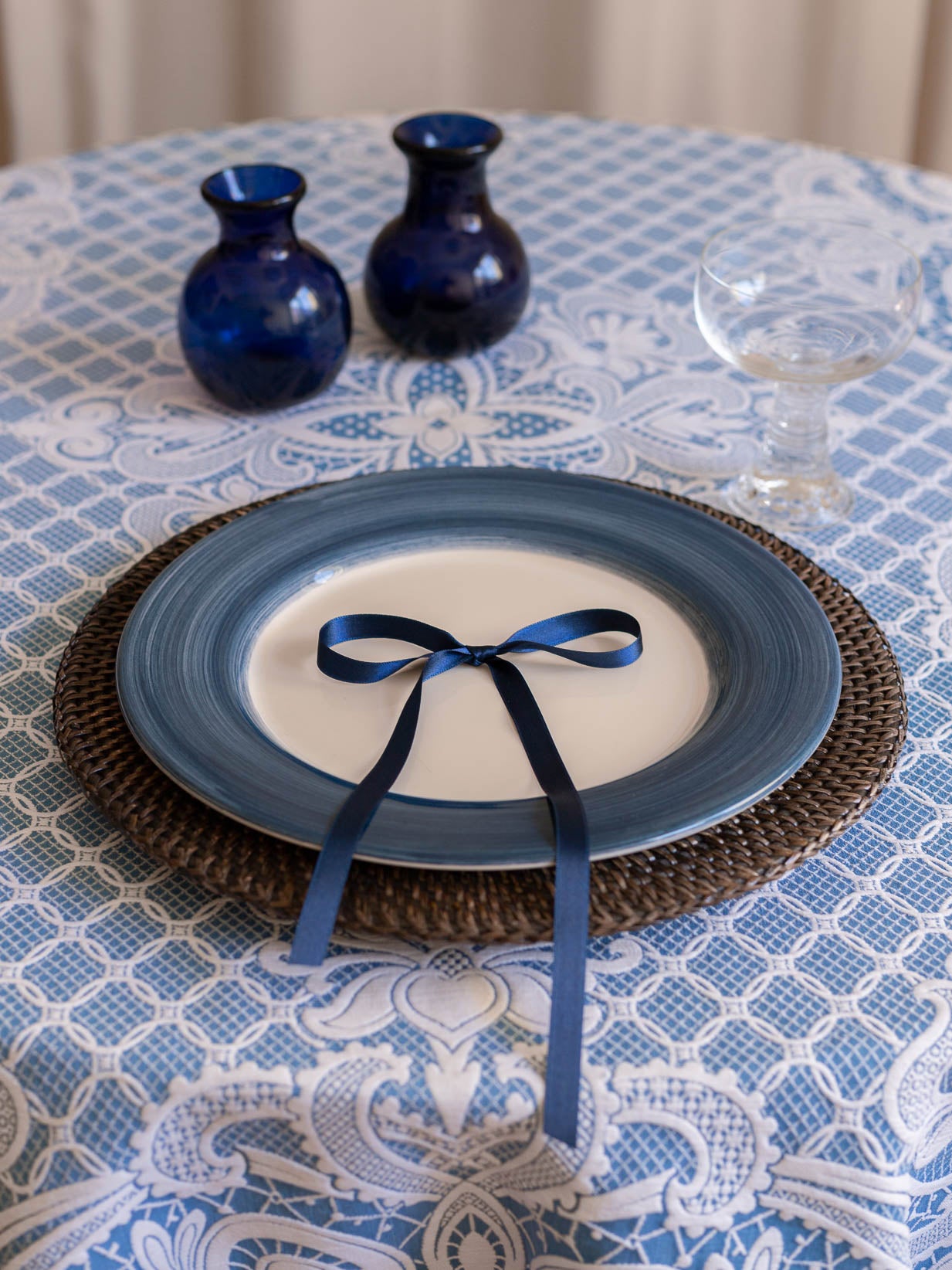 Classic Blue Hand-Painted Dinner Plate