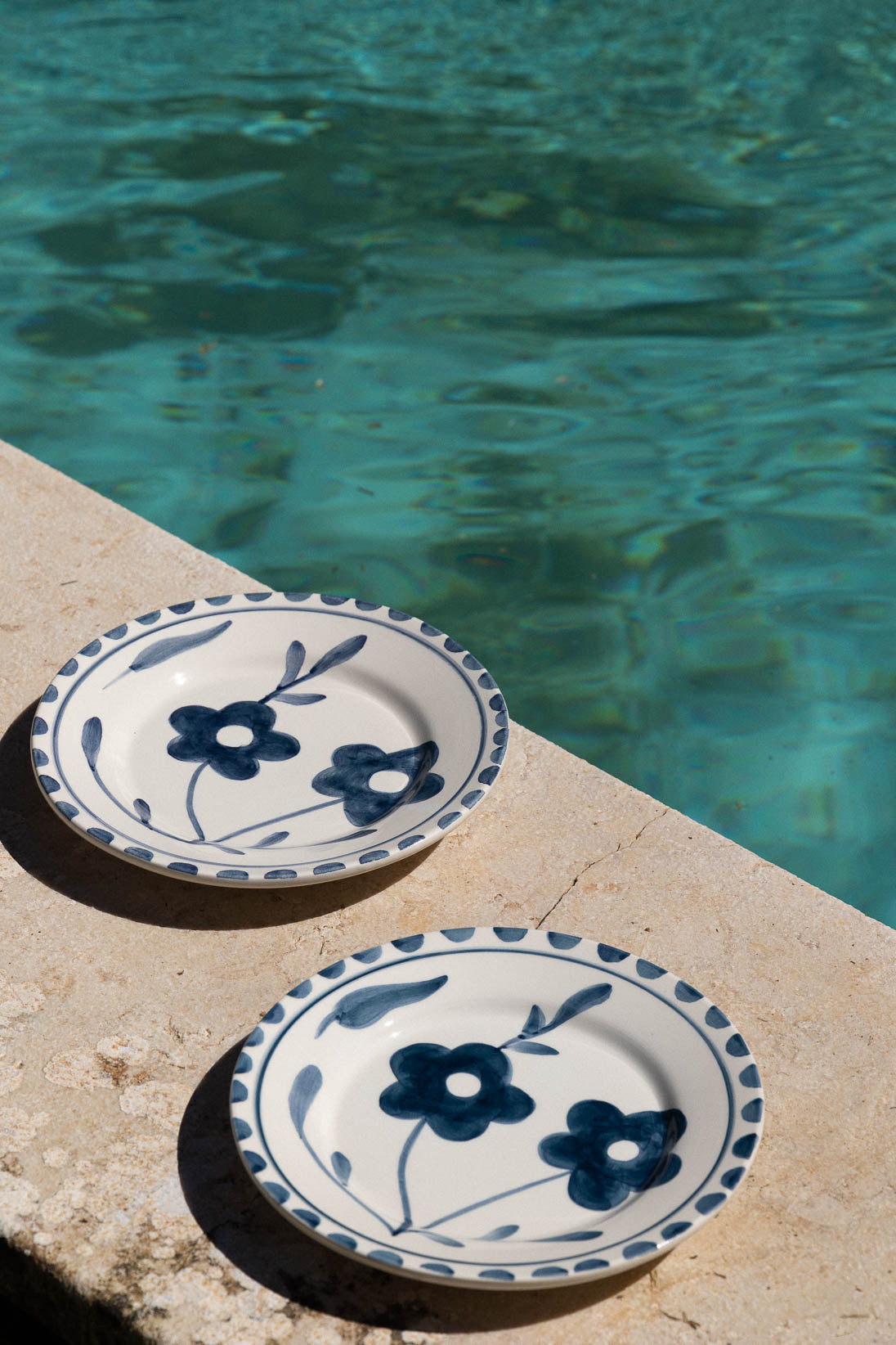 Blue flowers Hand Painted Ceramic Dessert Plate