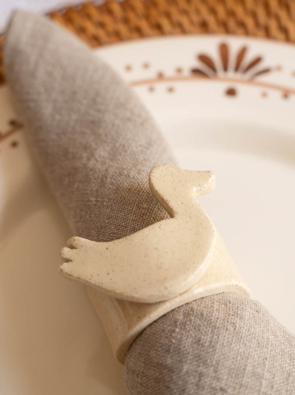 Pato Ceramic Napkin Ring - Set of 2