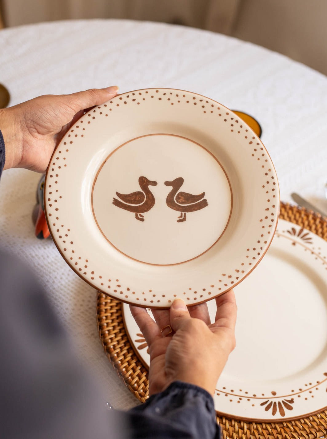 Patos Hand-Painted Dessert Plate